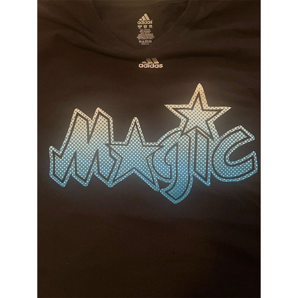 adidas Orlando Magic T-Shirt Mens 2XL Black Blue NBA Graphic Logo Print - Picture 3 of 7